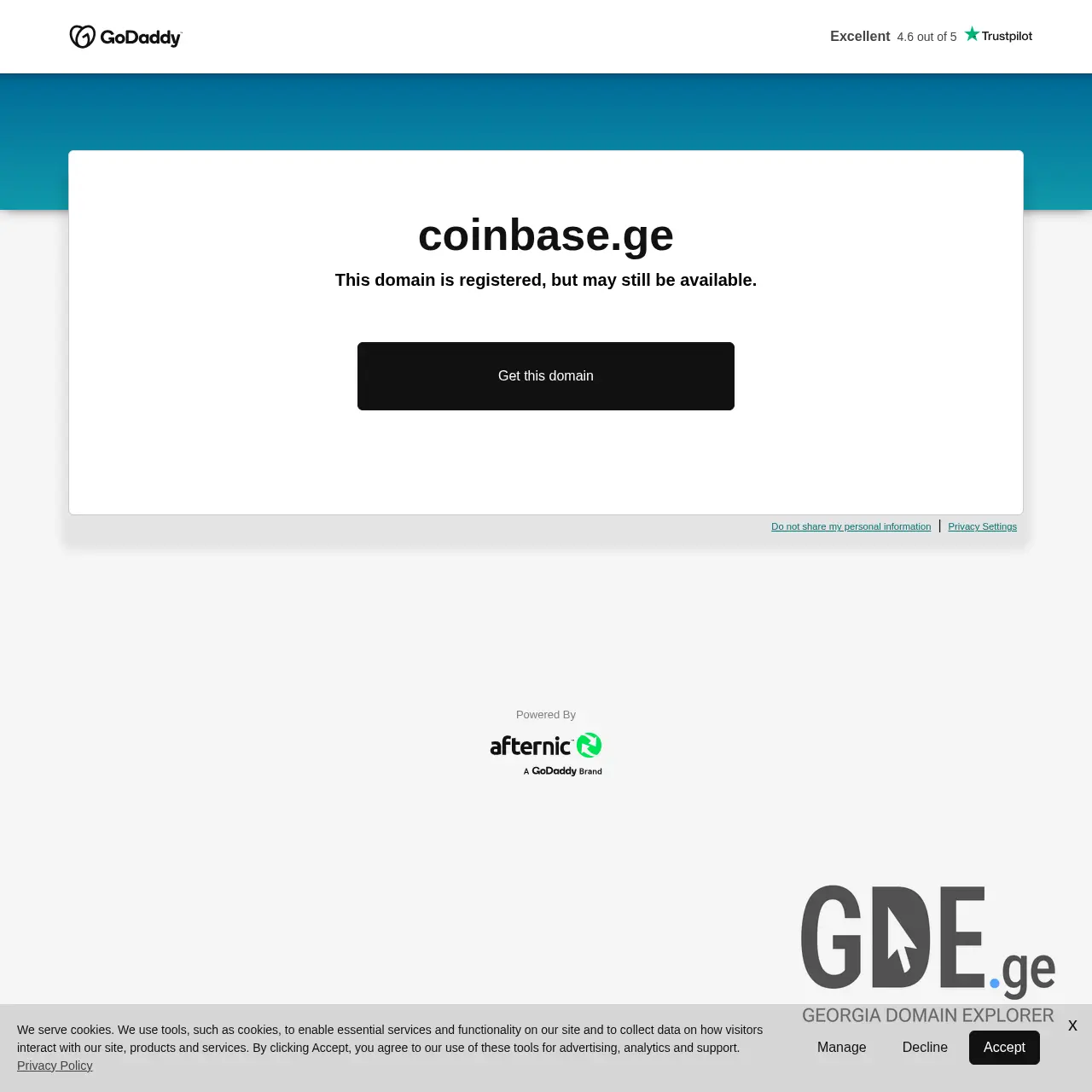 Screenshot of the site coinbase.ge at 2025-12-07