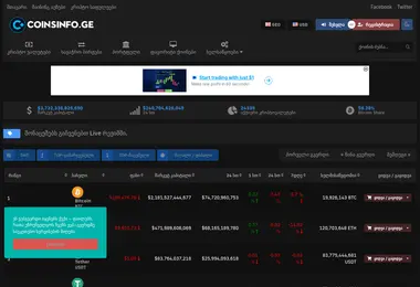 Screenshot of coinsinfo.ge