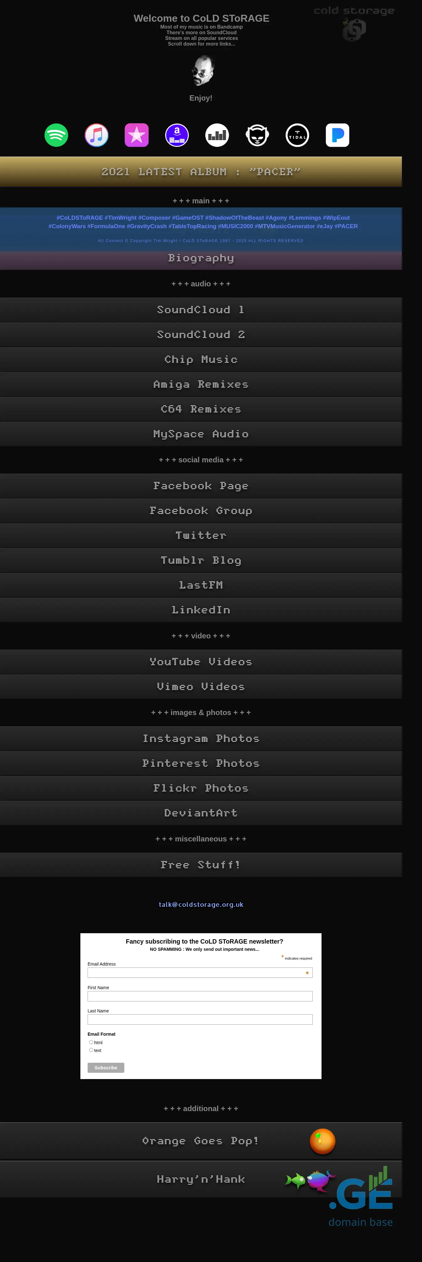 Screenshot of the site coldstora.ge