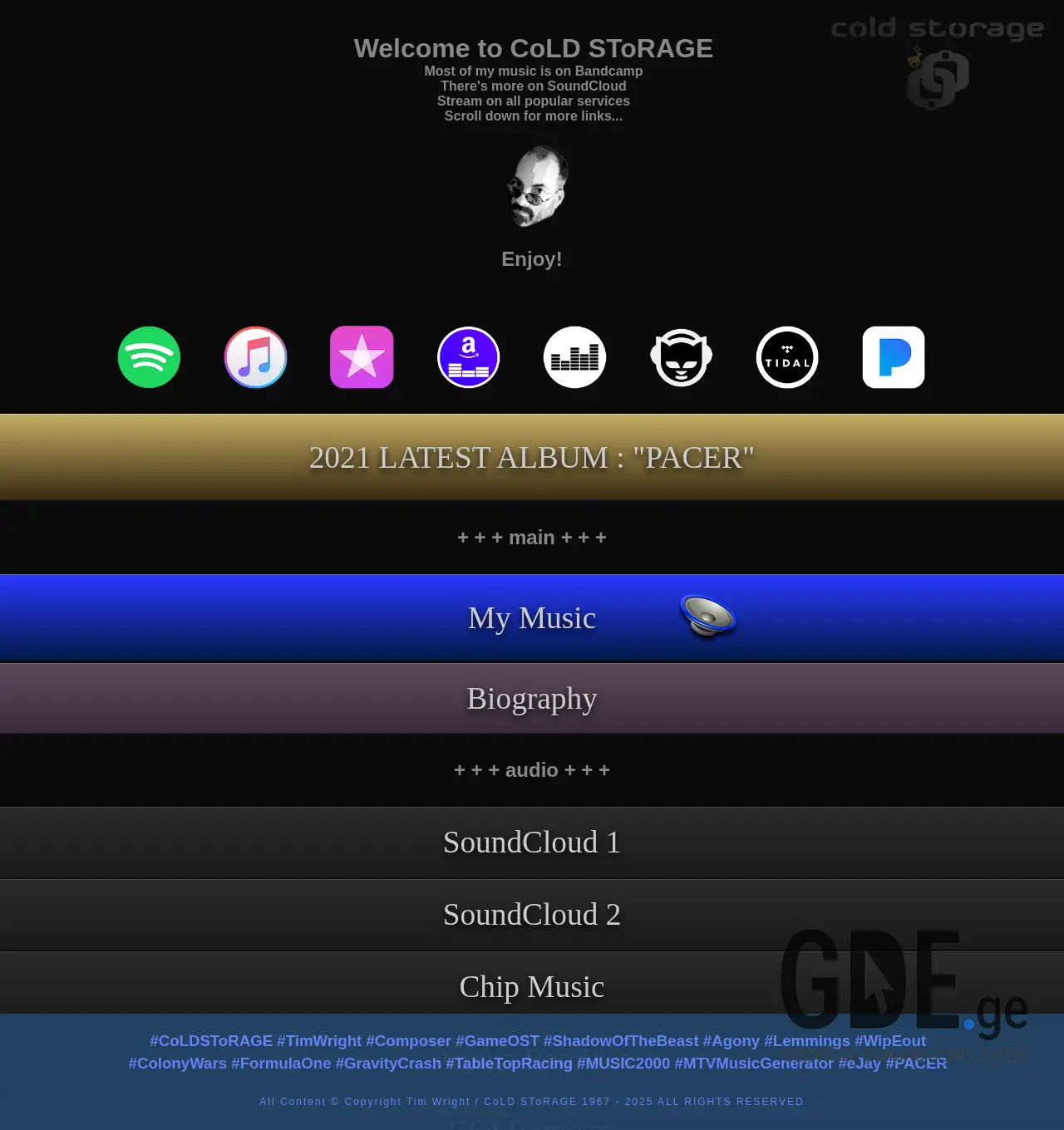 Screenshot of the site coldstora.ge at 2025-11-30