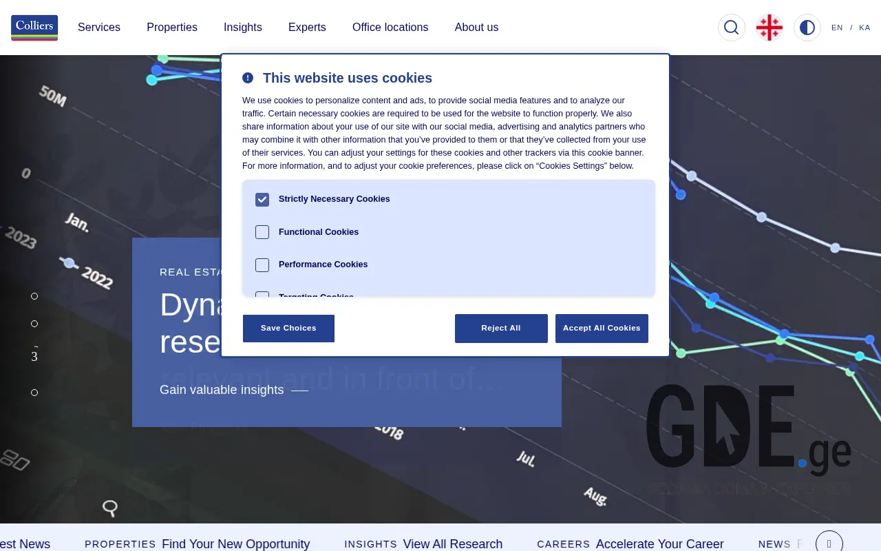 Screenshot of the site colliers.ge at 2025-11-27