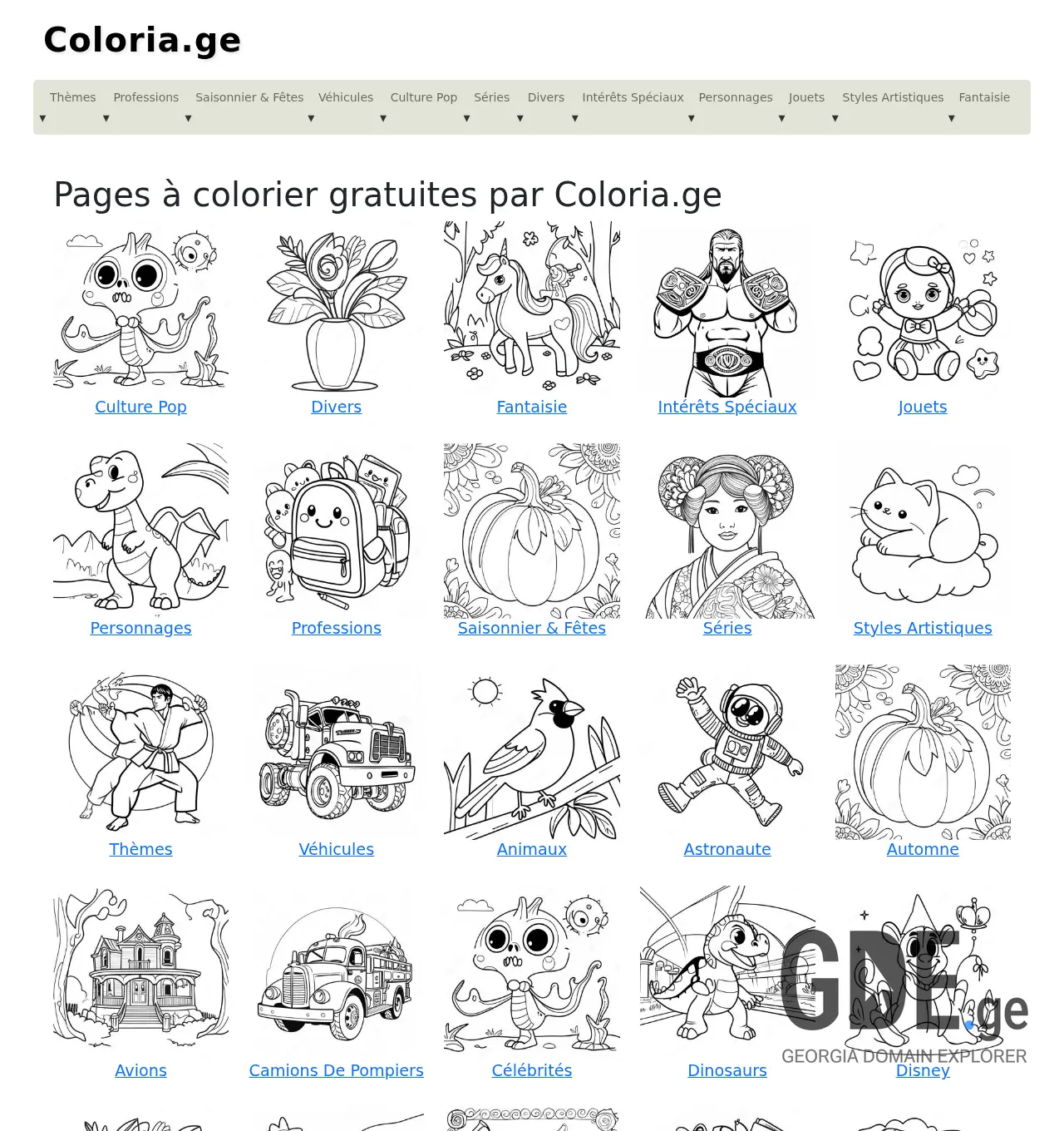 Screenshot of the site coloria.ge at 2025-11-30