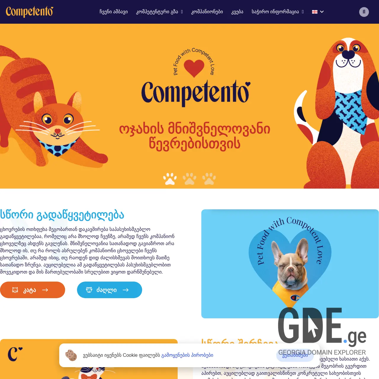 Screenshot of the site competento.ge at 2025-12-07