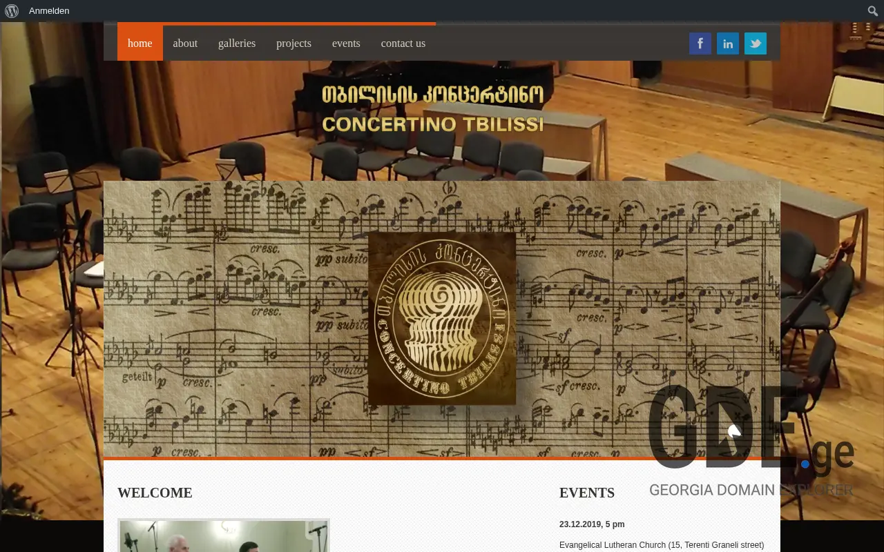 Screenshot of the site concertino.ge at 2025-11-27