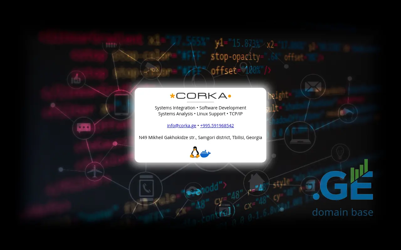 Screenshot of the site corka.ge