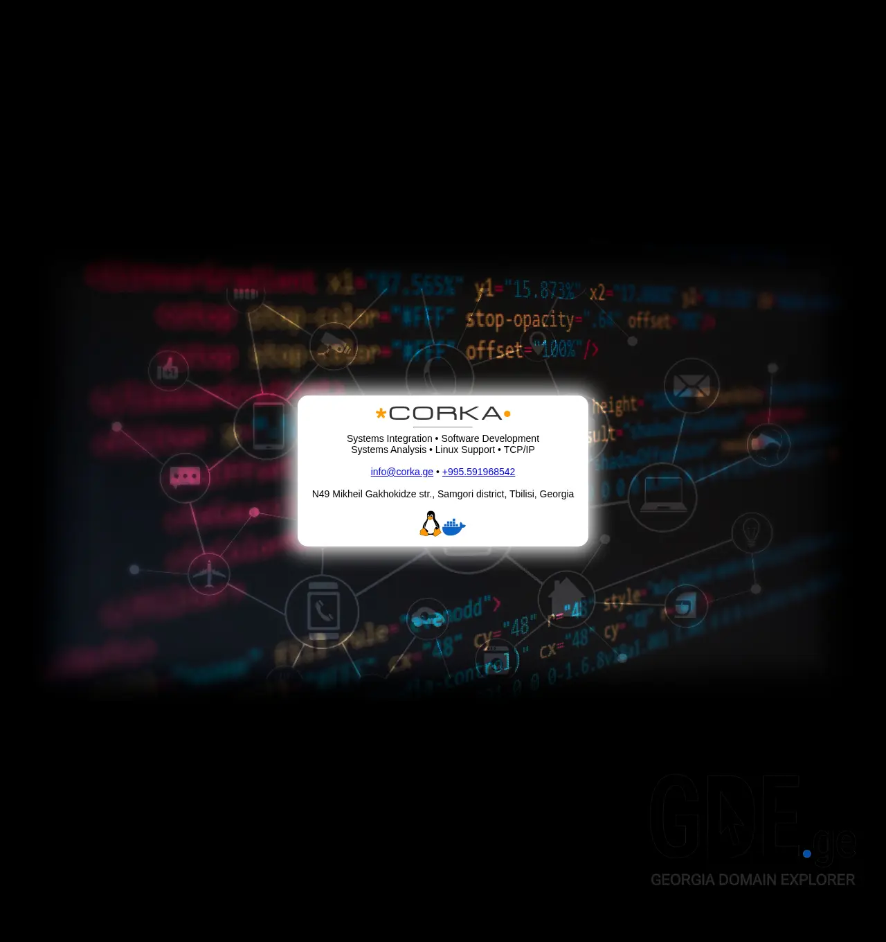Screenshot of the site corka.ge at 2025-11-30