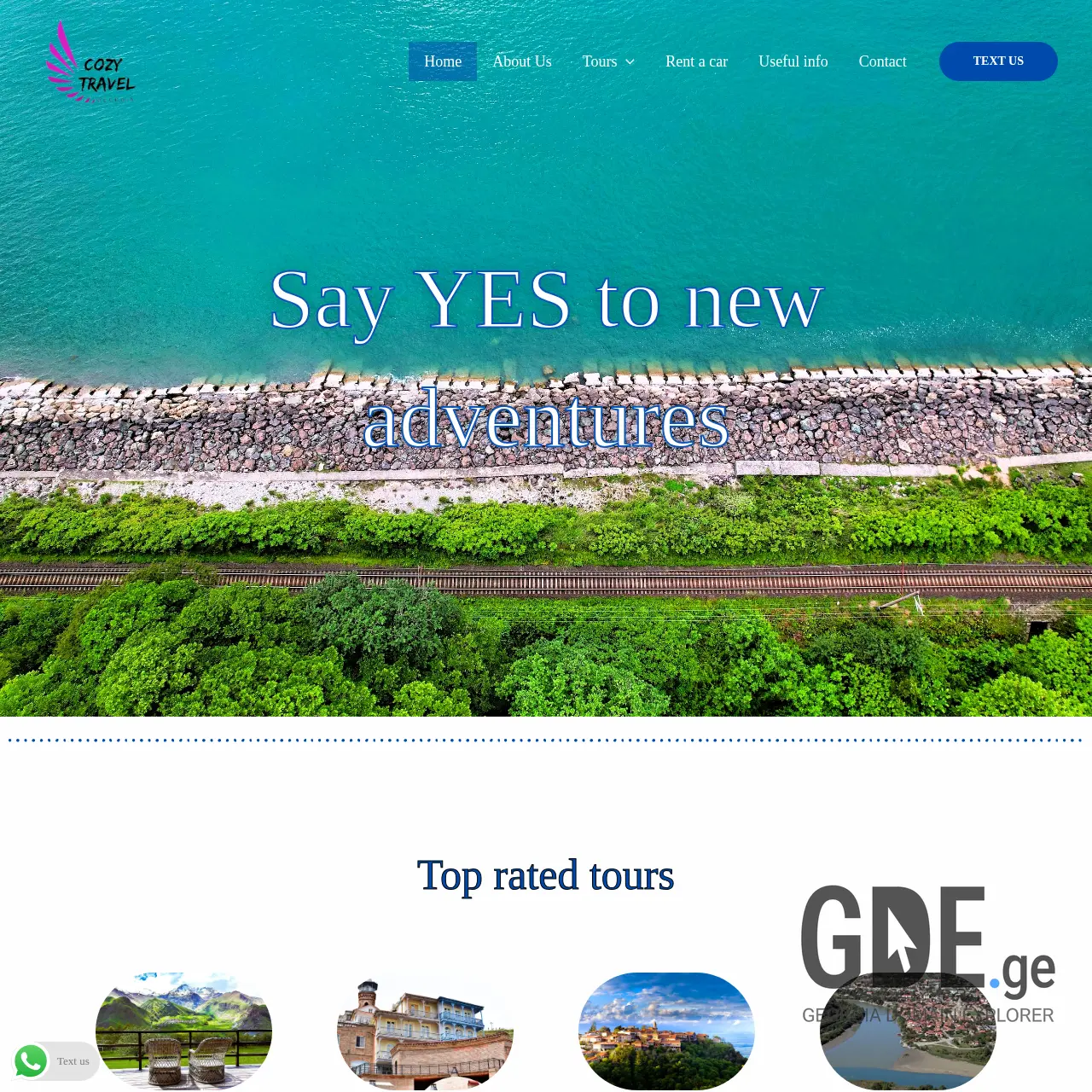 Screenshot of the site cozytravel.ge at 2025-12-07