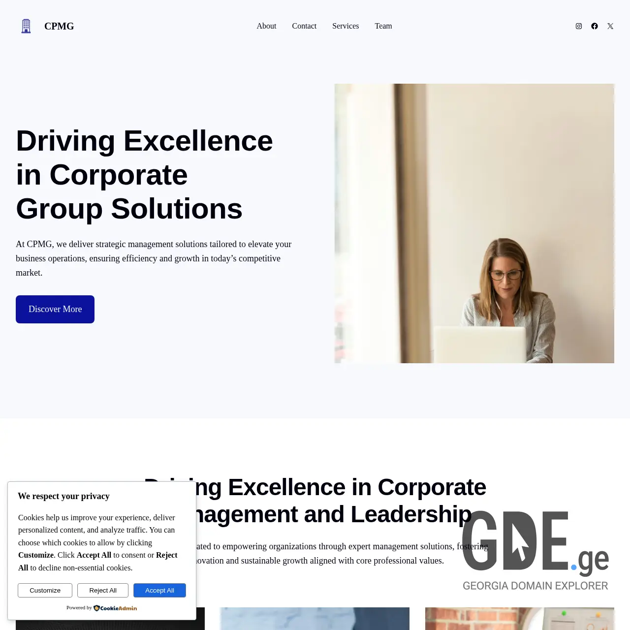Screenshot of the site cpmg.ge at 2026-01-18