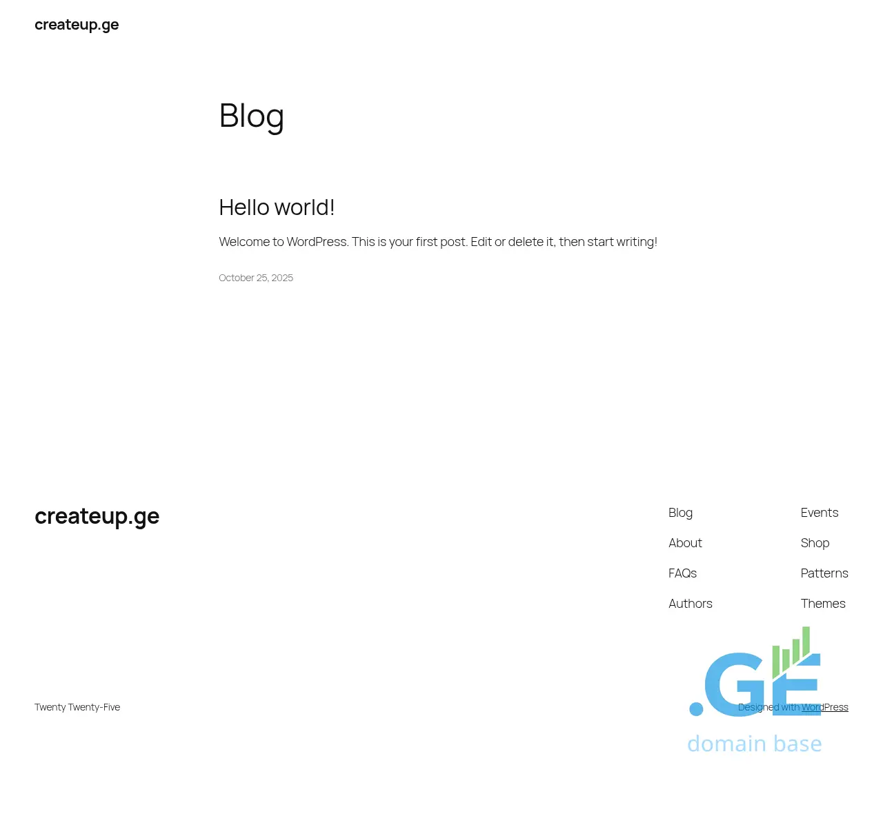 Screenshot of the site createup.ge at 2025-10-26