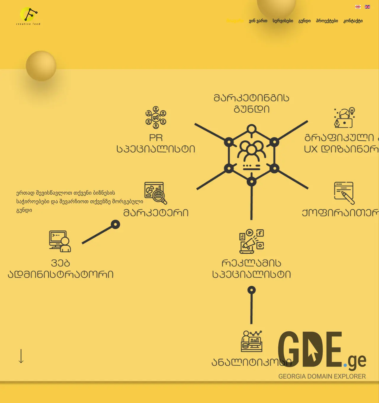 Screenshot of the site creativefeed.ge at 2025-11-30