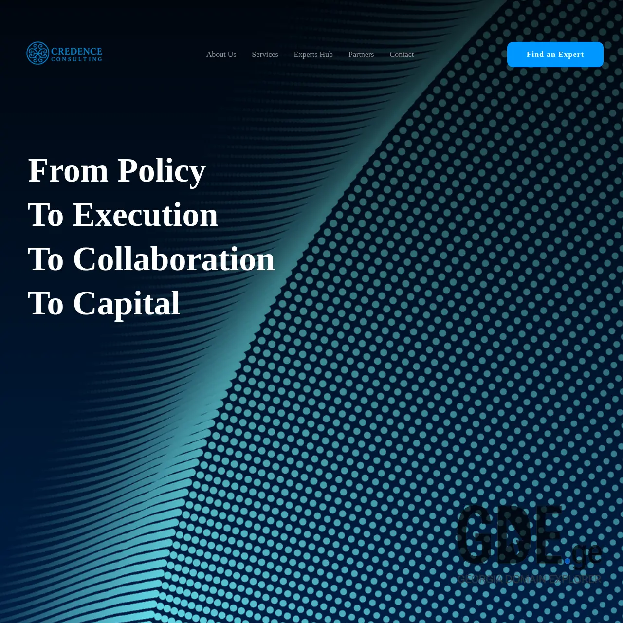 Screenshot of the site credence.ge at 2025-12-07