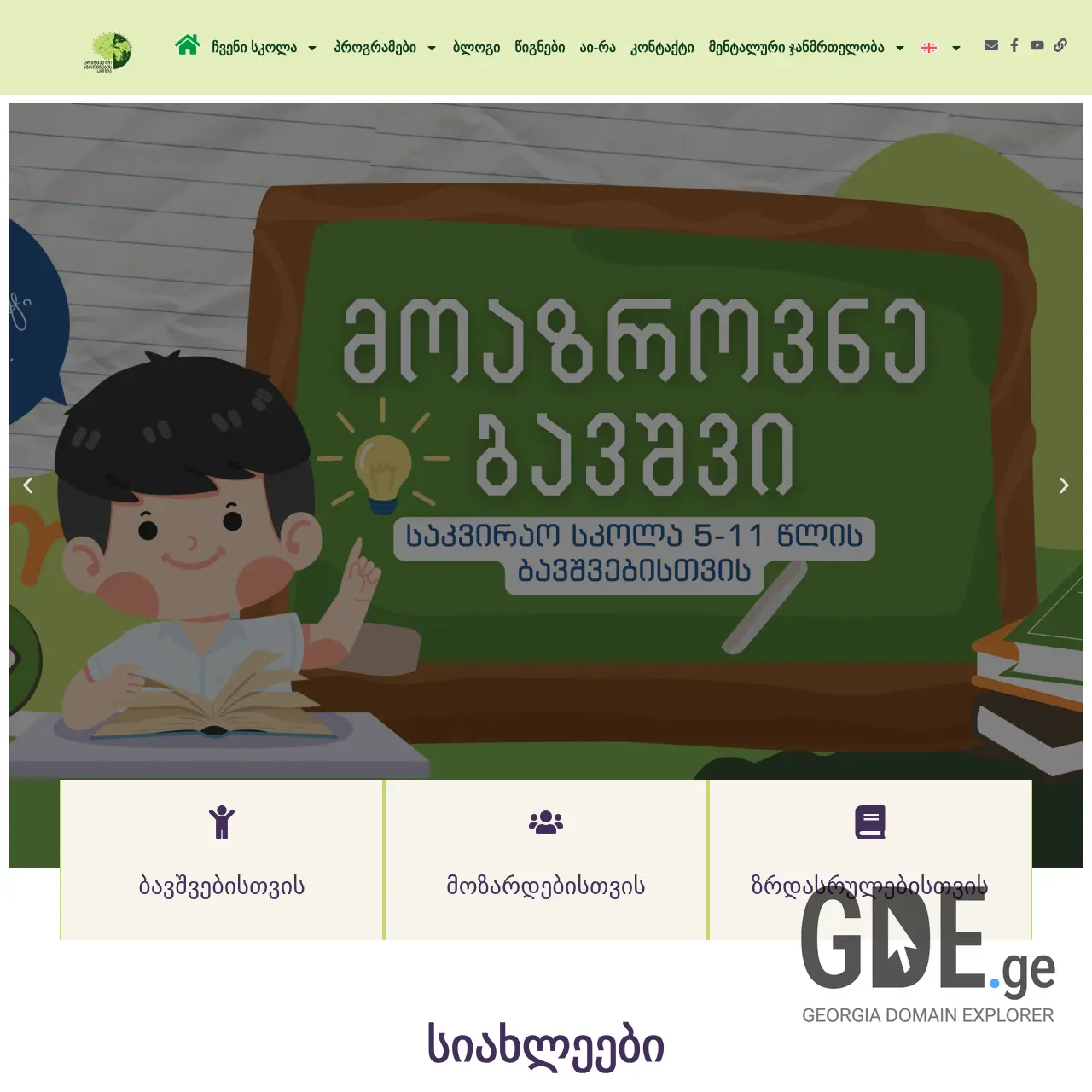 Screenshot of the site criticalthinking.ge at 2025-12-07