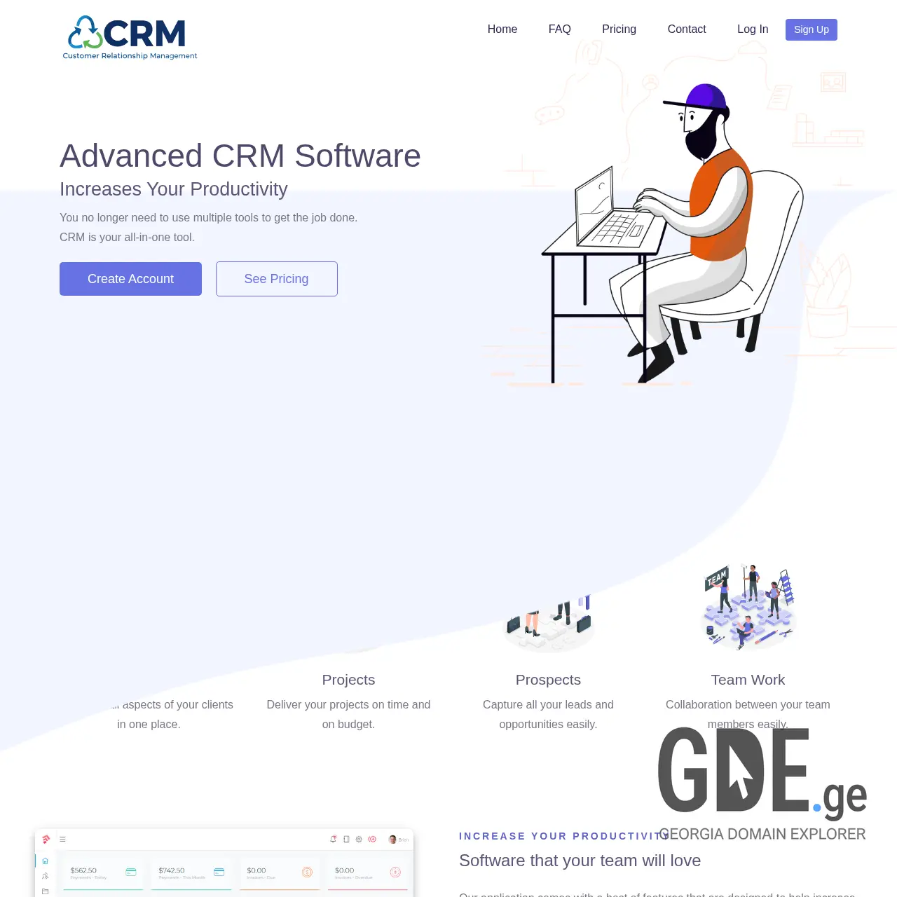 Screenshot of the site crm.com.ge at 2025-12-13
