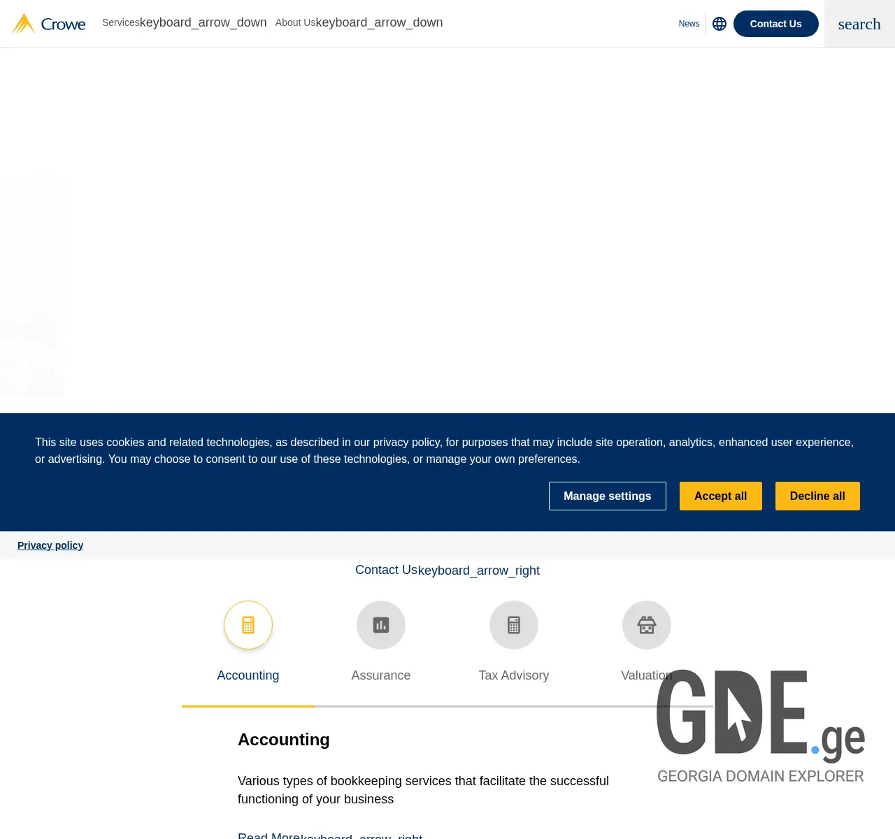 Screenshot of the site crowe.ge at 2025-11-26