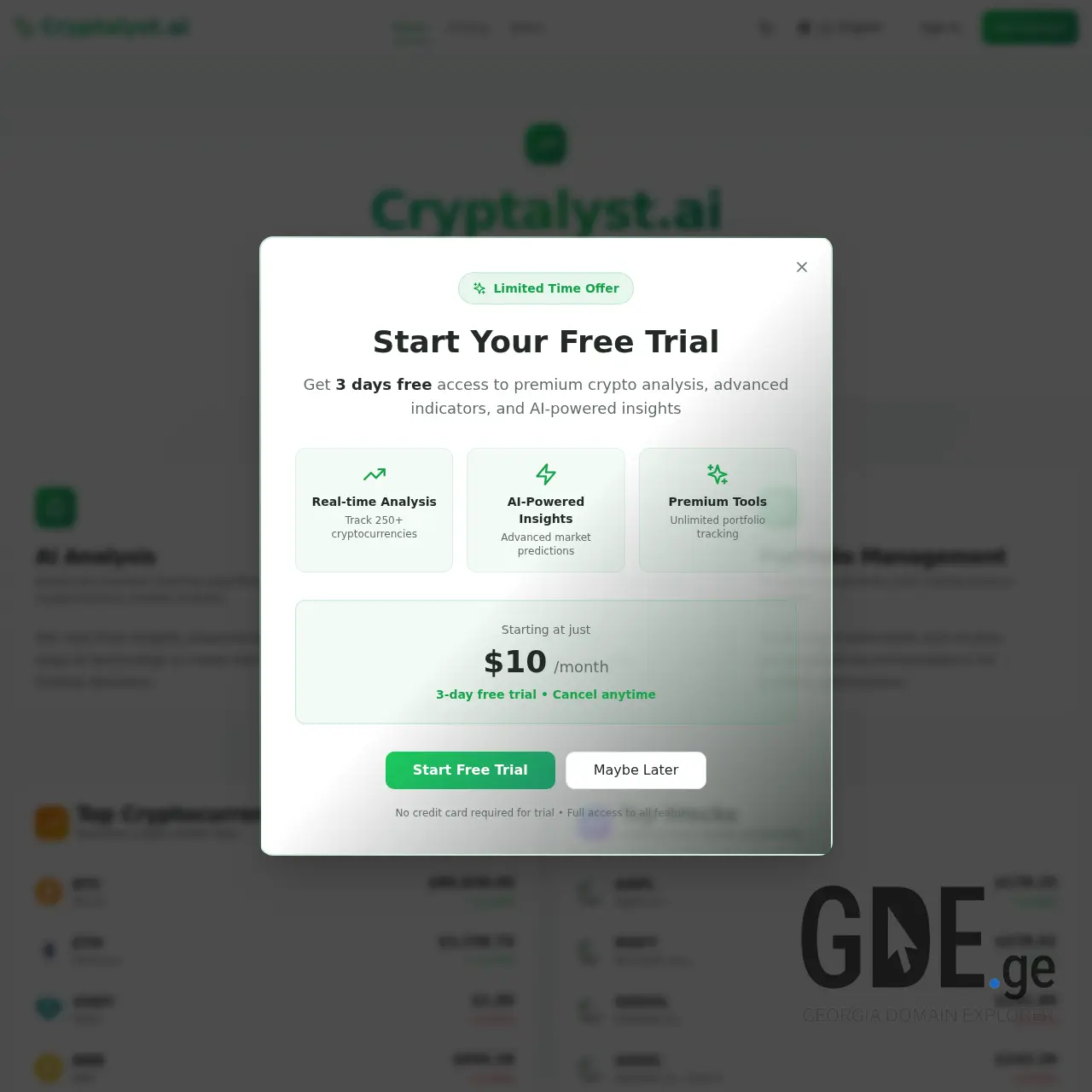 Screenshot of the site cryptalyst.ge at 2025-12-15