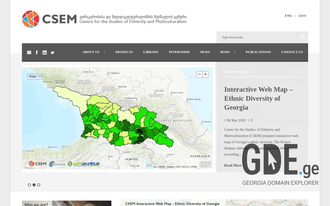 Screenshot of the site csem.ge at 2025-11-27