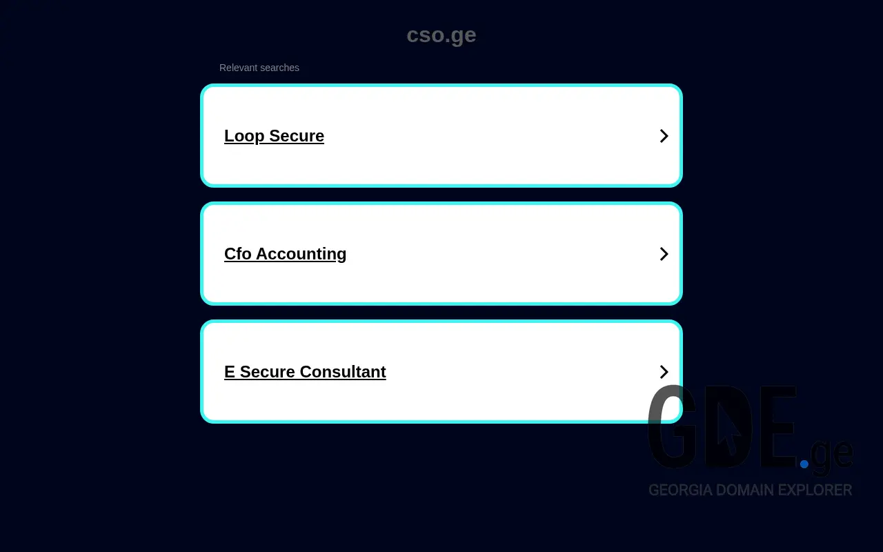 Screenshot of the site cso.ge at 2025-11-27