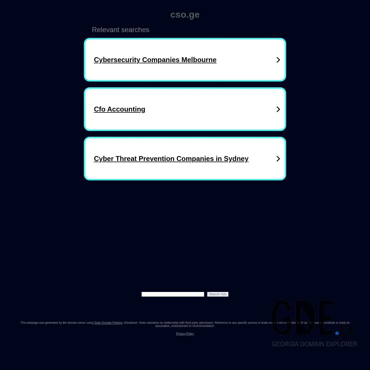 Screenshot of the site cso.ge at 2025-12-18