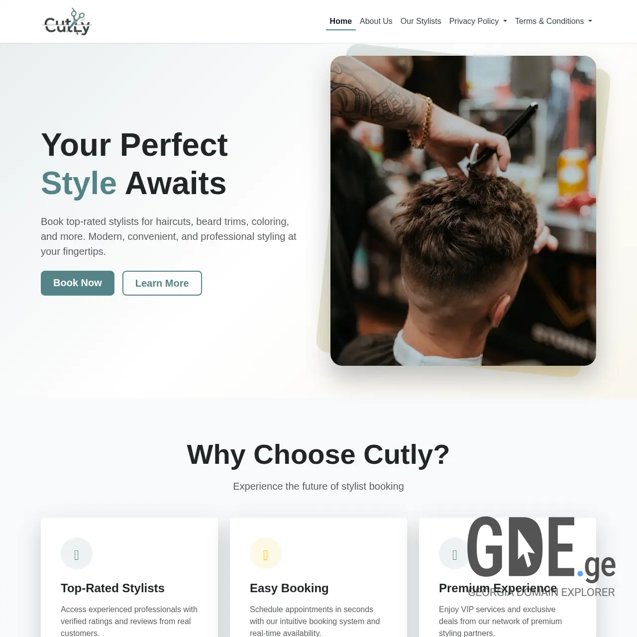 Screenshot of the site cutly.ge at 2025-12-20