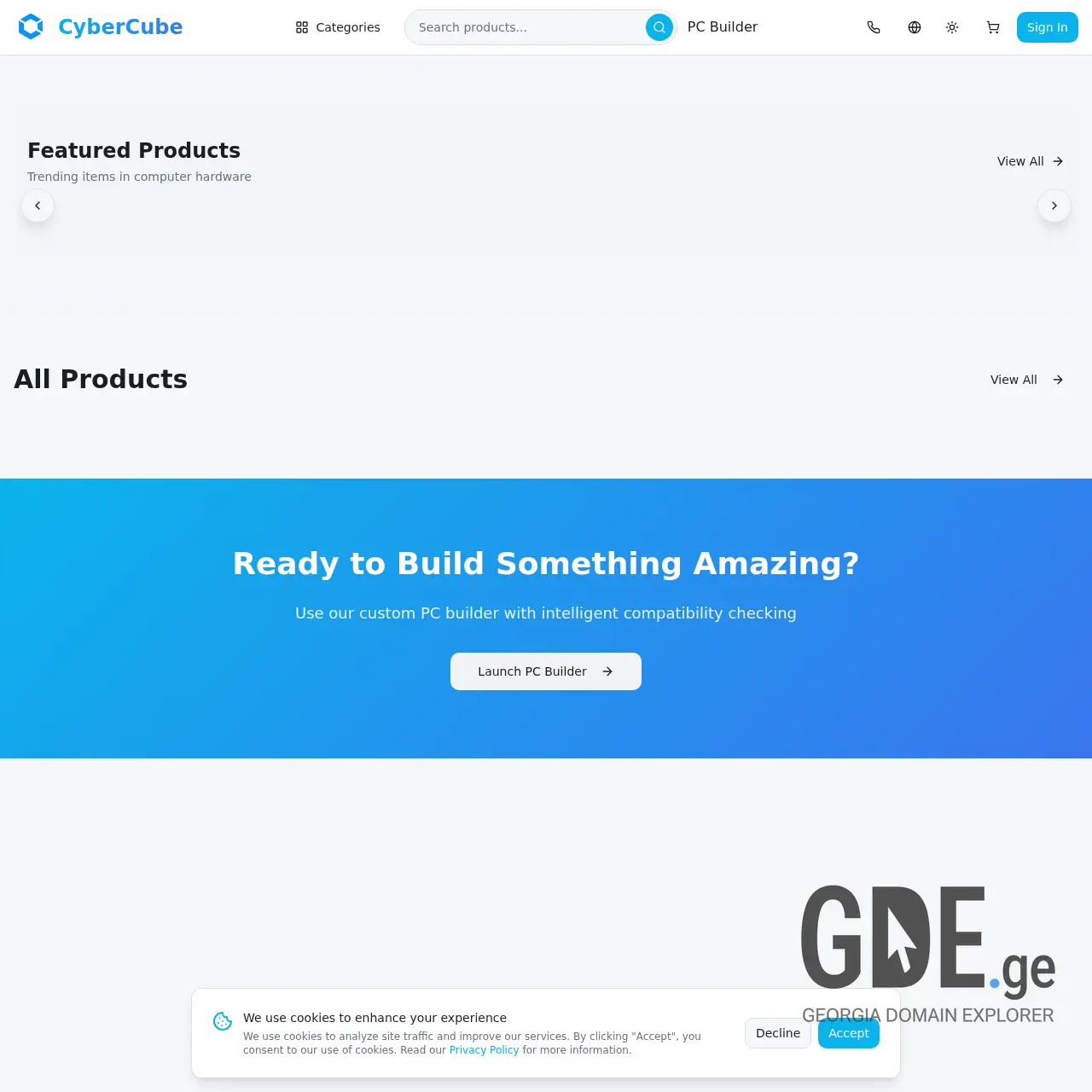 Screenshot of the site cybercube.ge at 2026-01-01