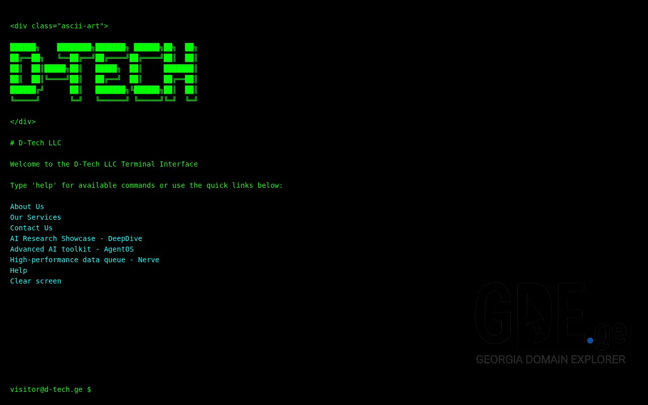 Screenshot of the site d-tech.ge at 2025-11-27