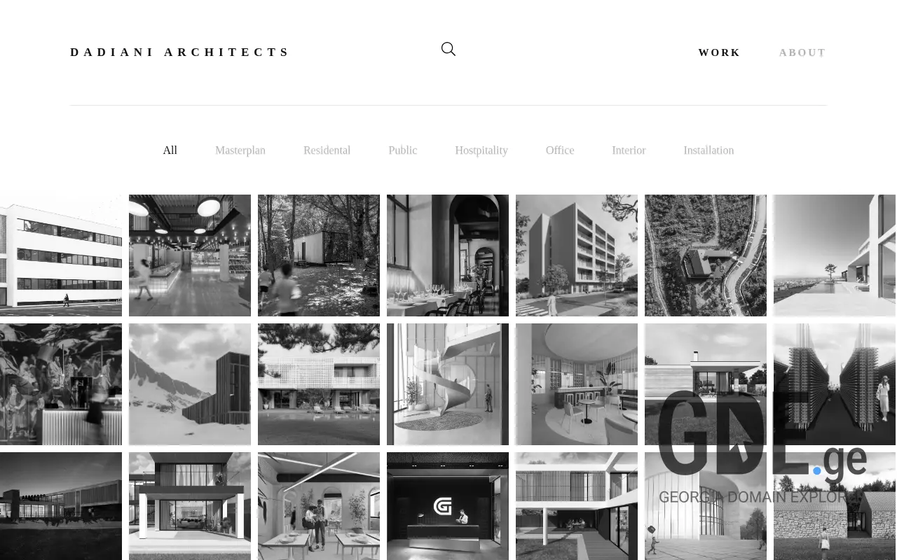 Screenshot of the site dadianiarchitects.ge at 2025-11-28