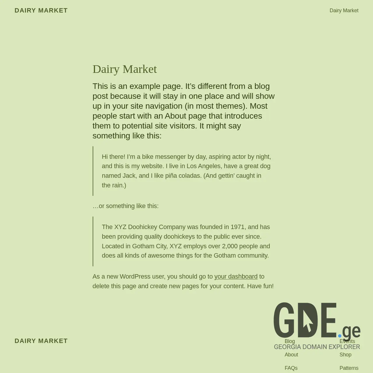 Screenshot of the site dairymarket.ge at 2026-02-04