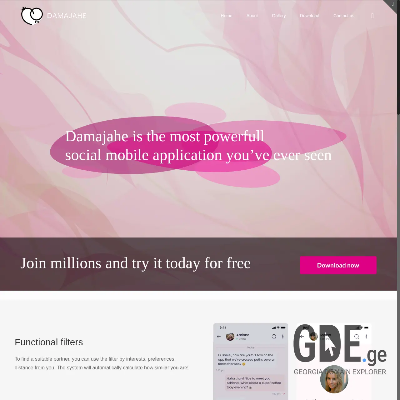 Screenshot of the site damajahe.ge at 2025-12-07