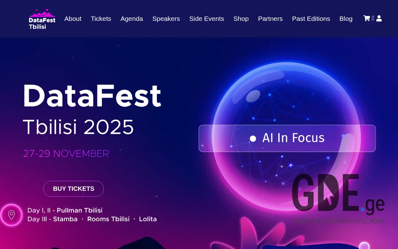 Screenshot of the site datafest.ge at 2025-11-28