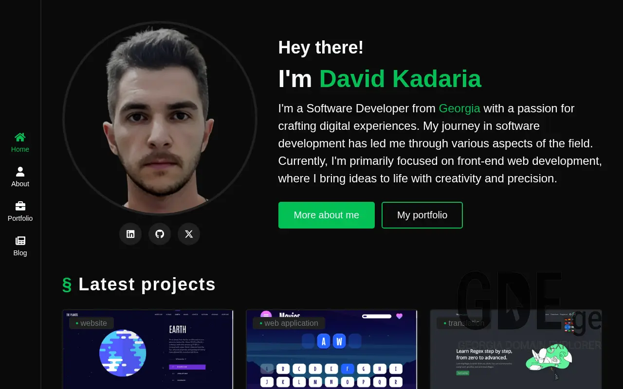 Screenshot of the site datokadaria.ge at 2025-11-29