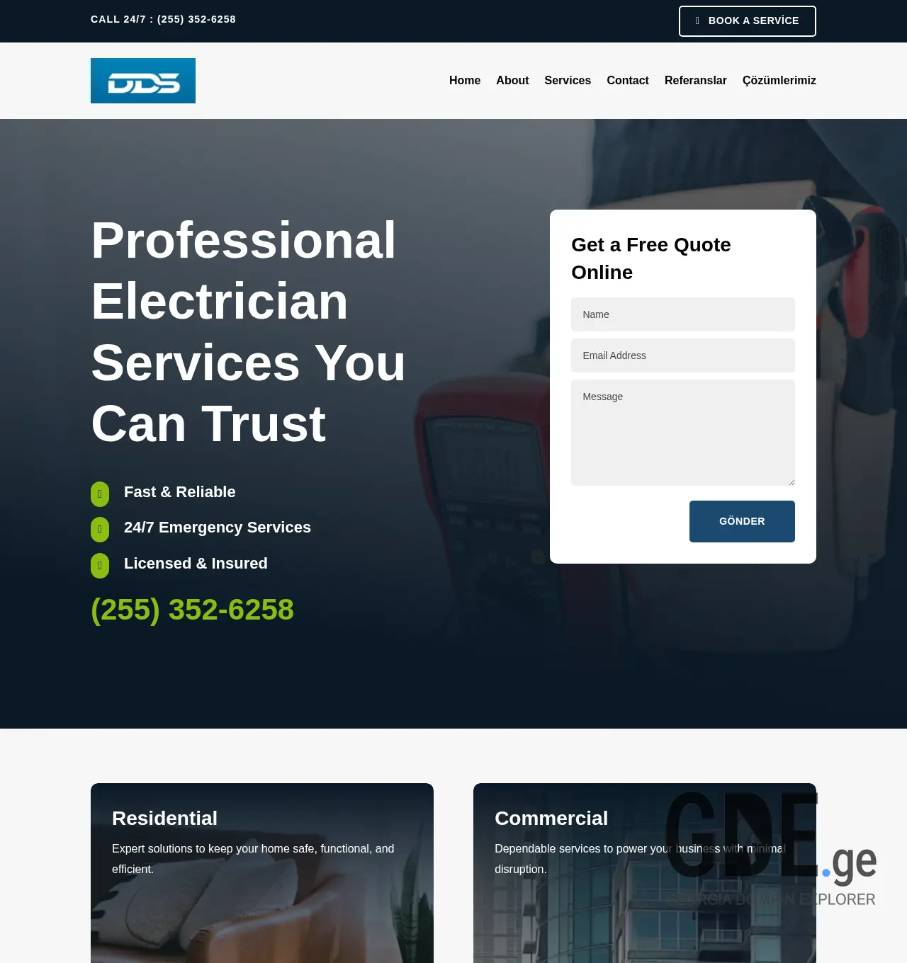 Screenshot of the site dds.ge at 2025-12-06
