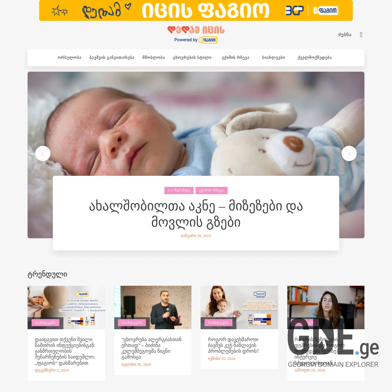 Screenshot of the site dedamicis.ge at 2025-12-14