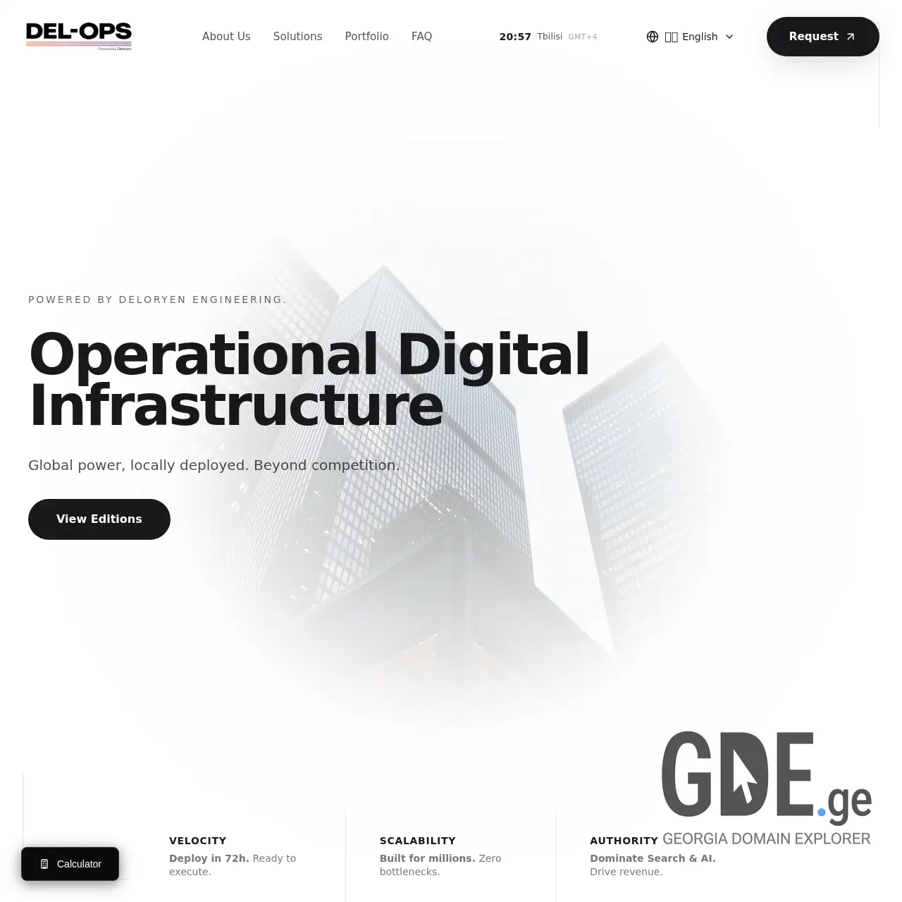 Screenshot of the site del-ops.ge at 2025-12-26