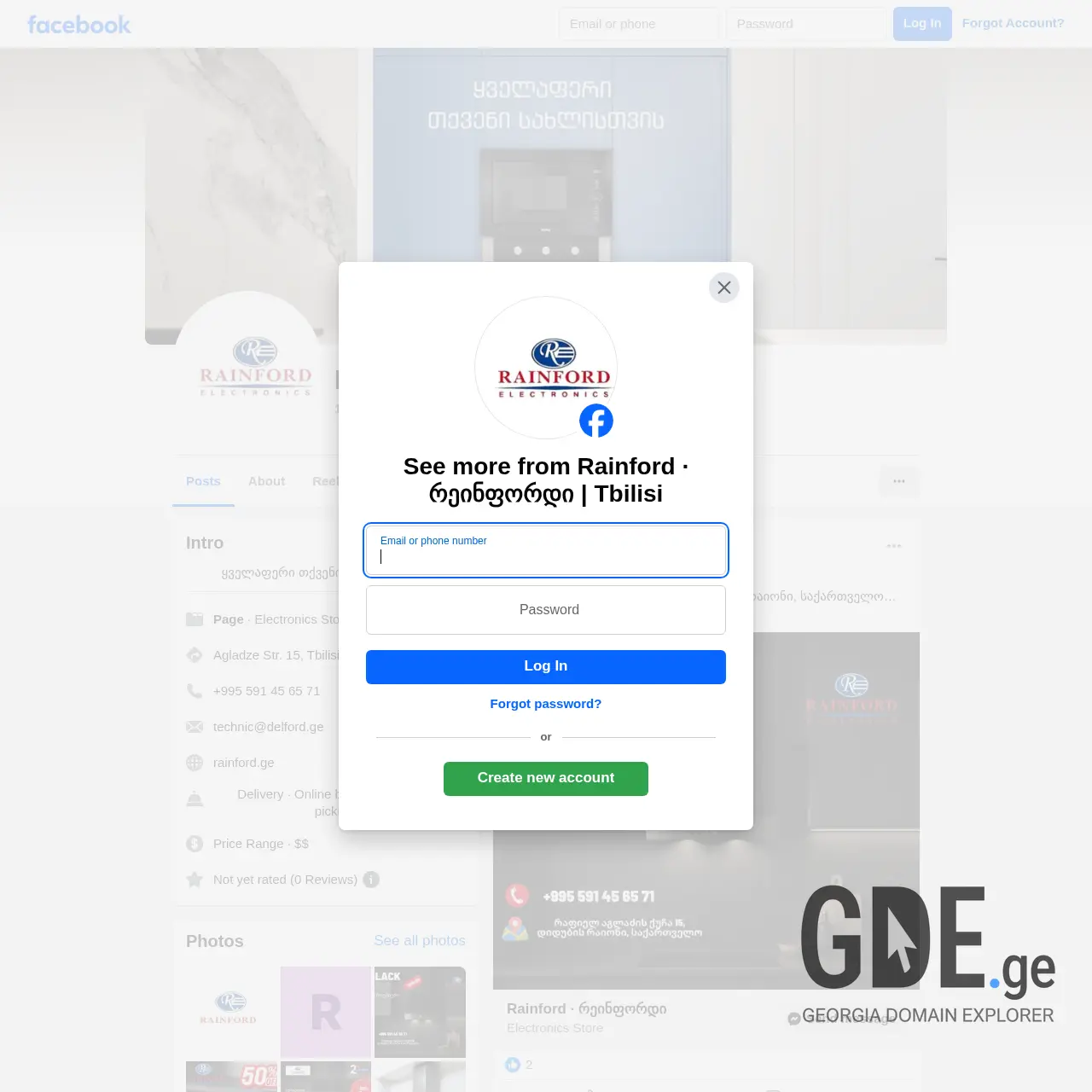 Screenshot of the site delford.ge at 2025-12-07