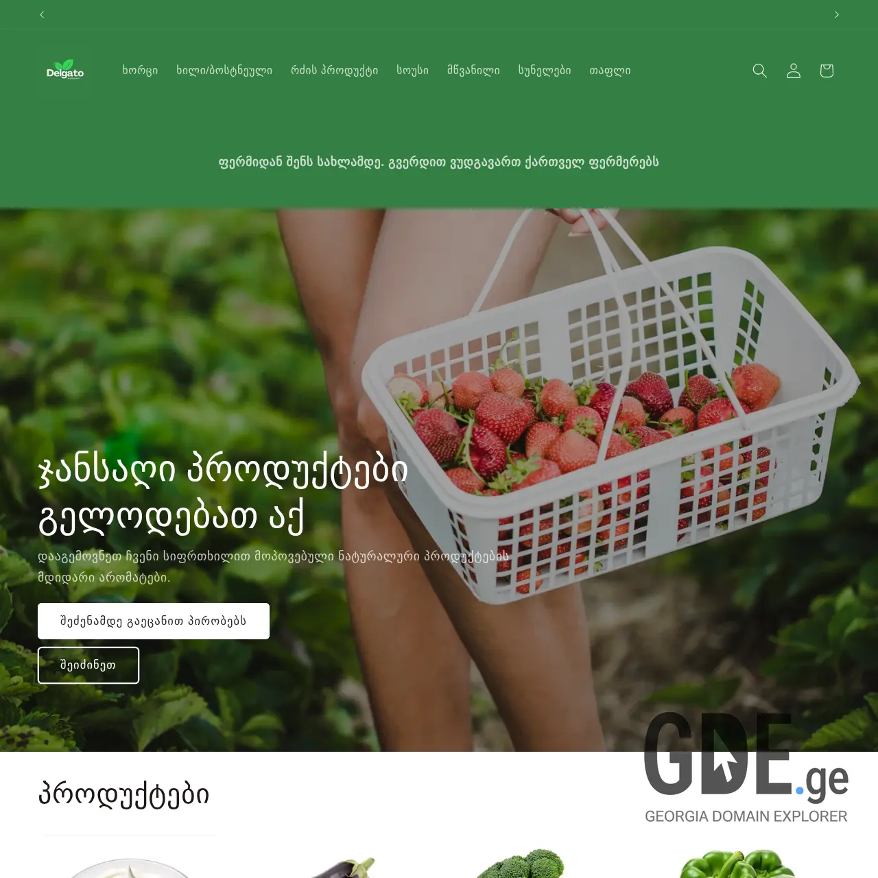 Screenshot of the site delgato.ge at 2025-12-07