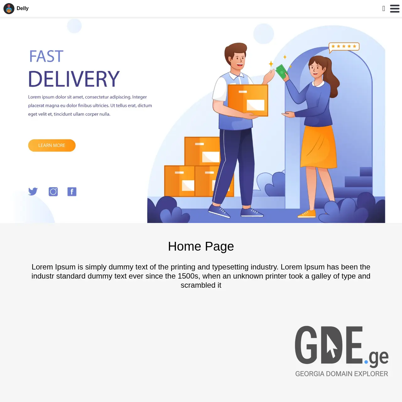 Screenshot of the site delly.ge at 2025-12-15