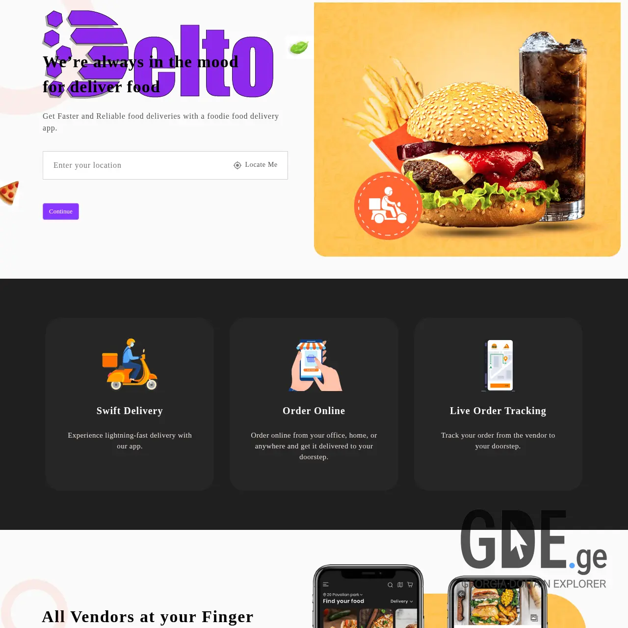 Screenshot of the site delto.ge at 2025-12-07