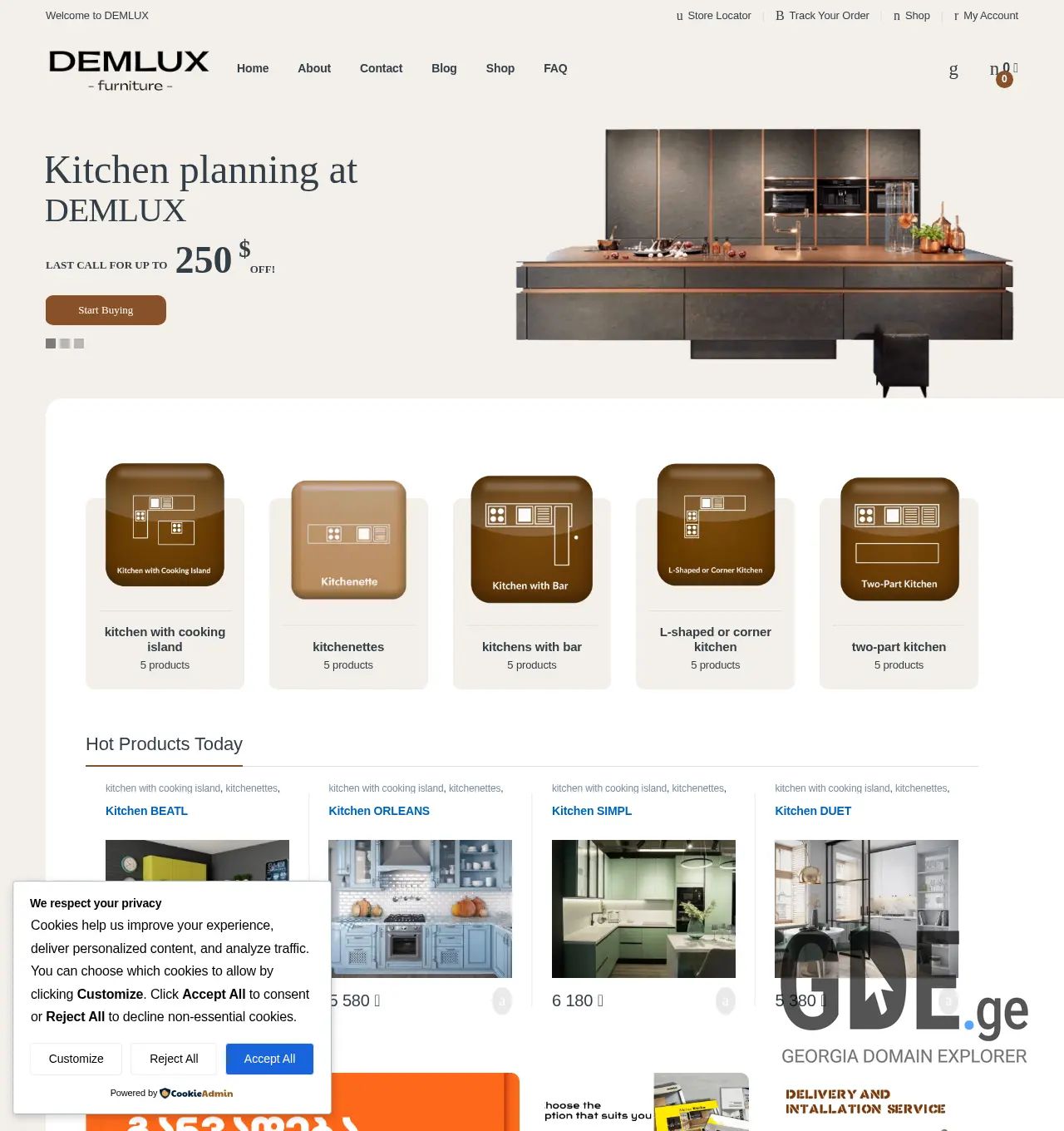 Screenshot of the site demlux-furniture.ge at 2025-12-06