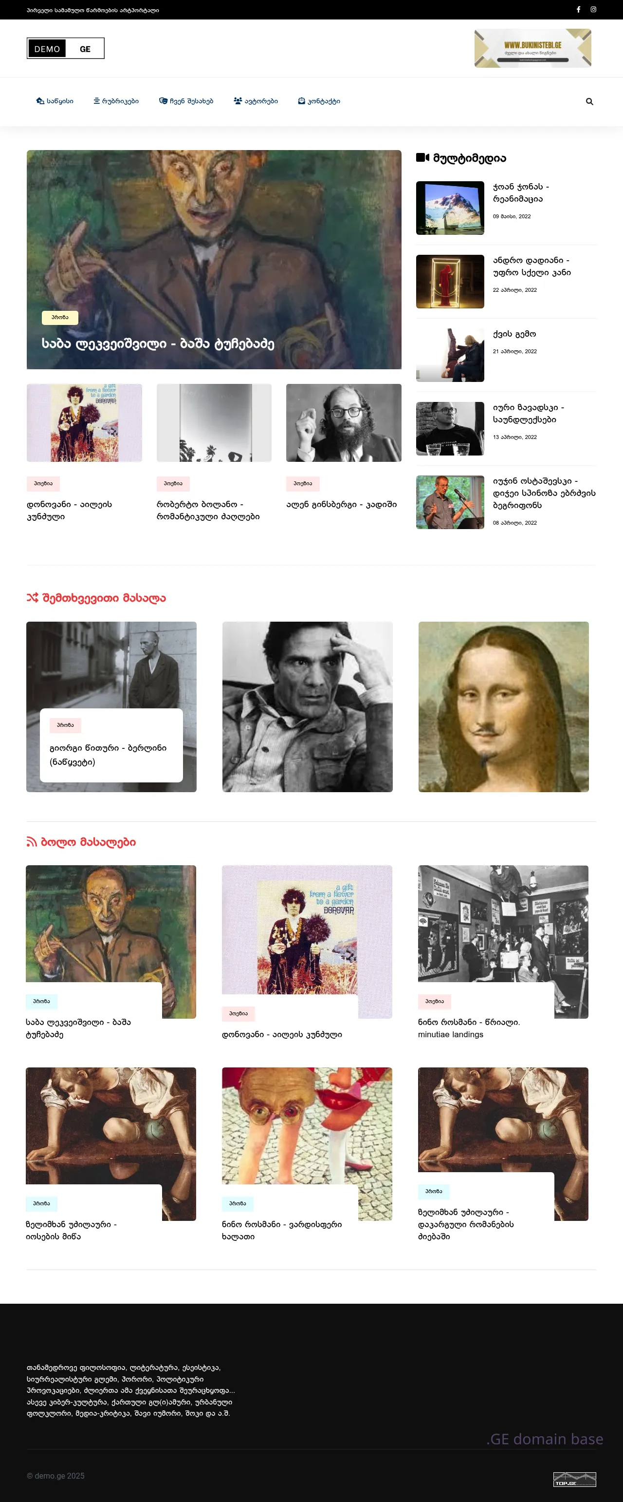 Screenshot of the site demo.ge at 2025-09-04