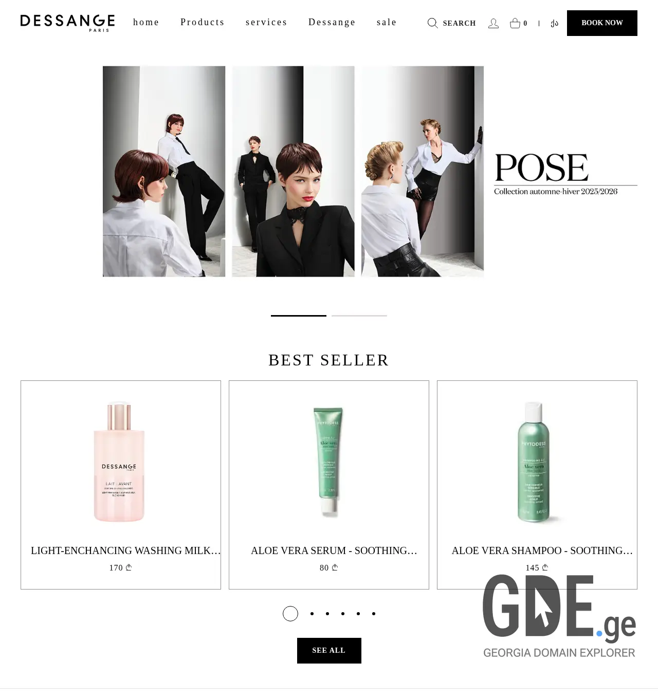 Screenshot of the site dessange.ge at 2025-11-30