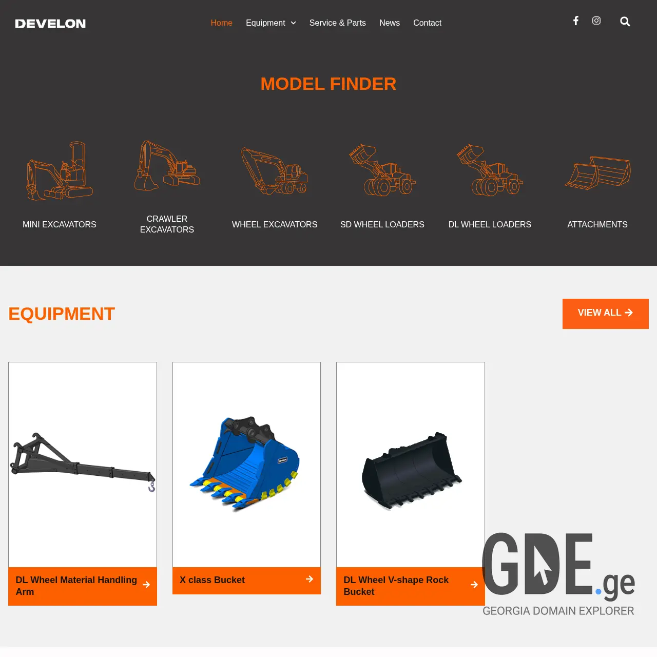 Screenshot of the site develon.ge at 2025-12-07