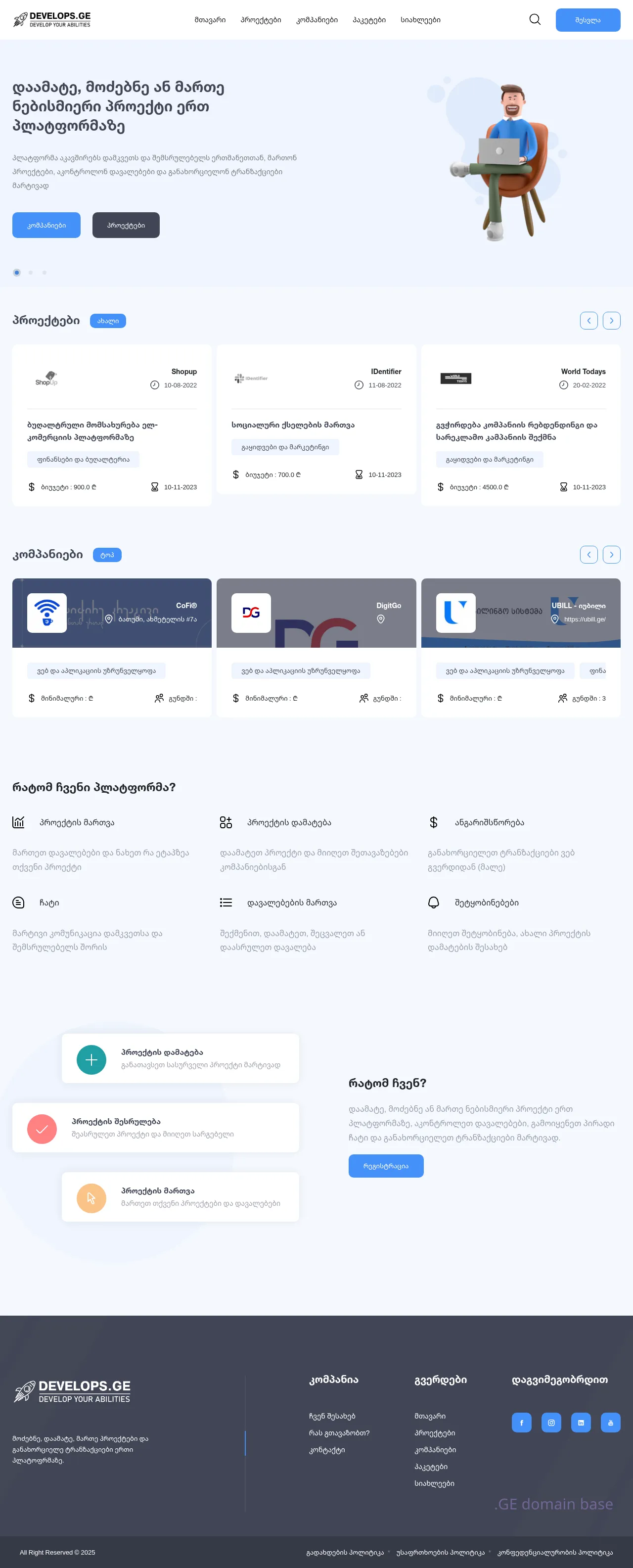 Screenshot of the site develops.ge