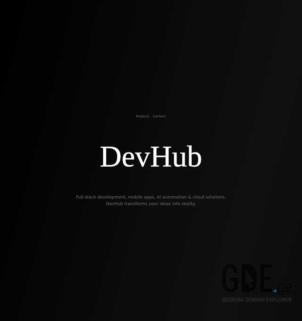 Screenshot of the site devhub.ge at 2025-11-30