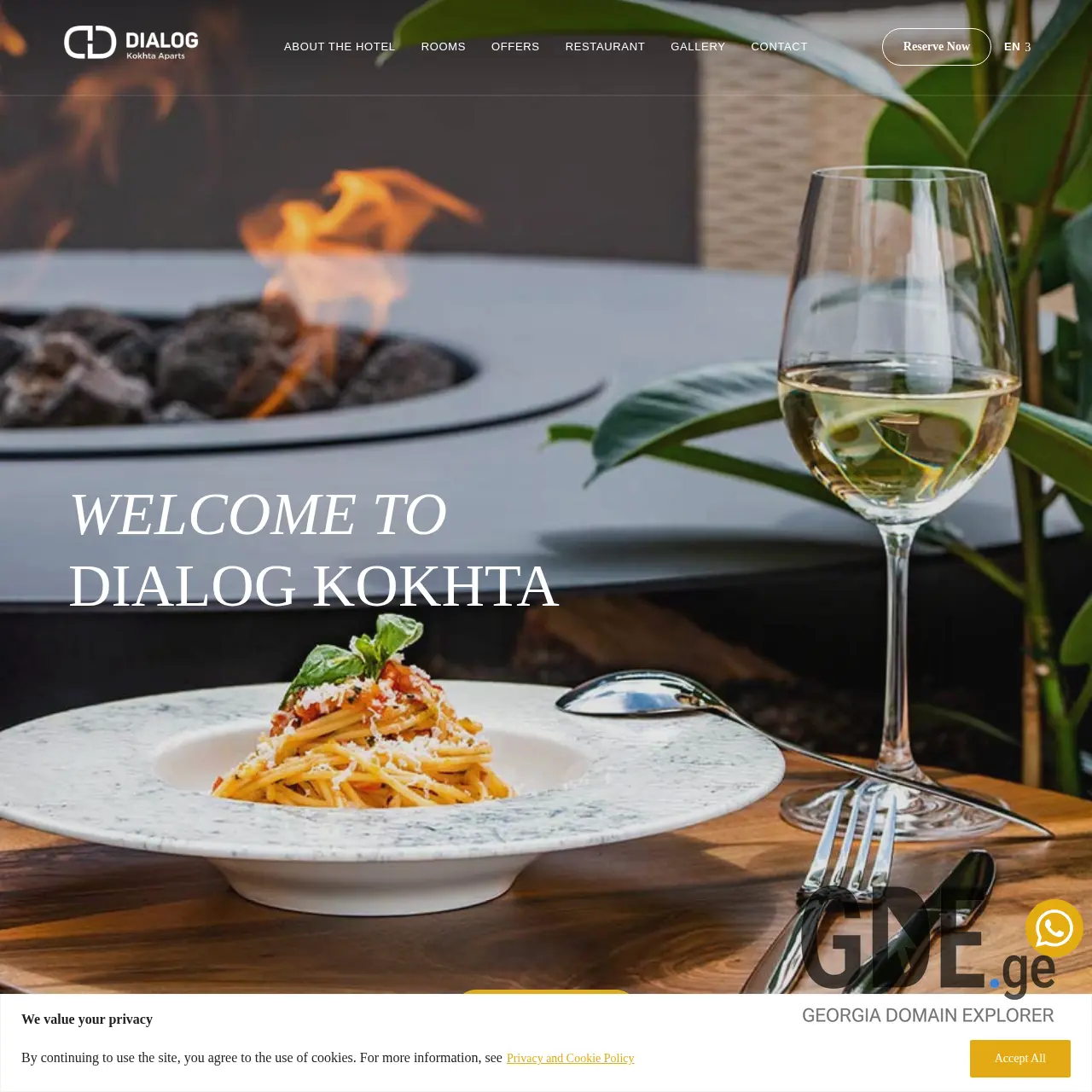 Screenshot of the site dialoghotels.ge at 2025-12-07