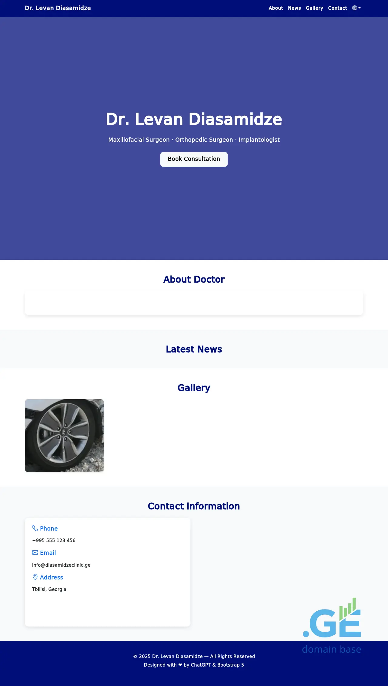 Screenshot of the site diasamidze.ge