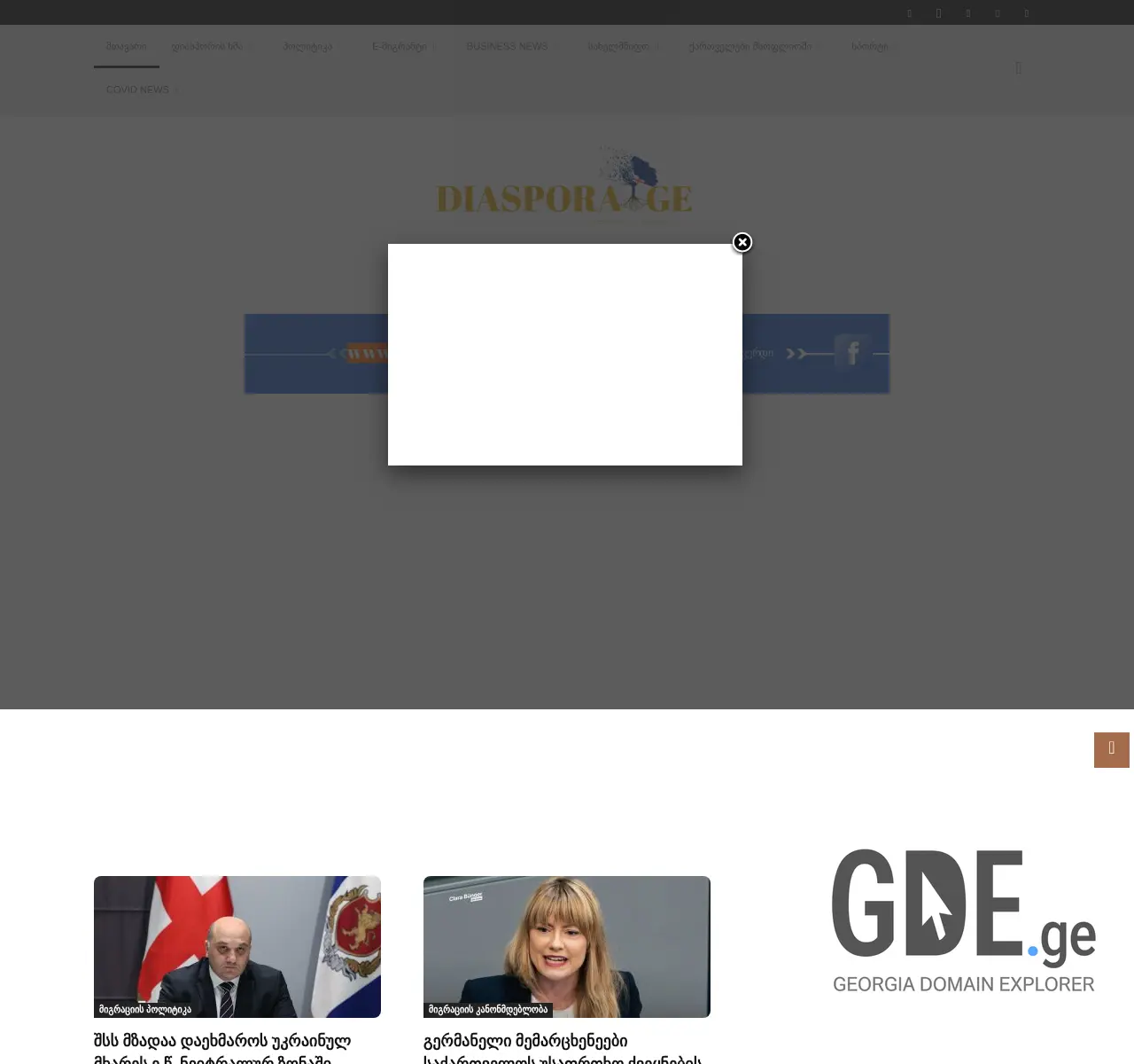 Screenshot of the site diaspora.ge at 2025-11-27