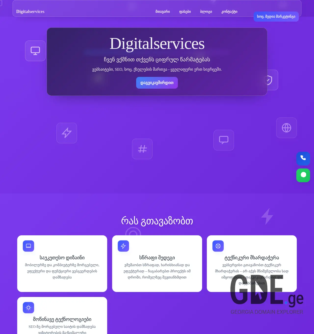 Screenshot of the site digitalservices.ge at 2025-12-06