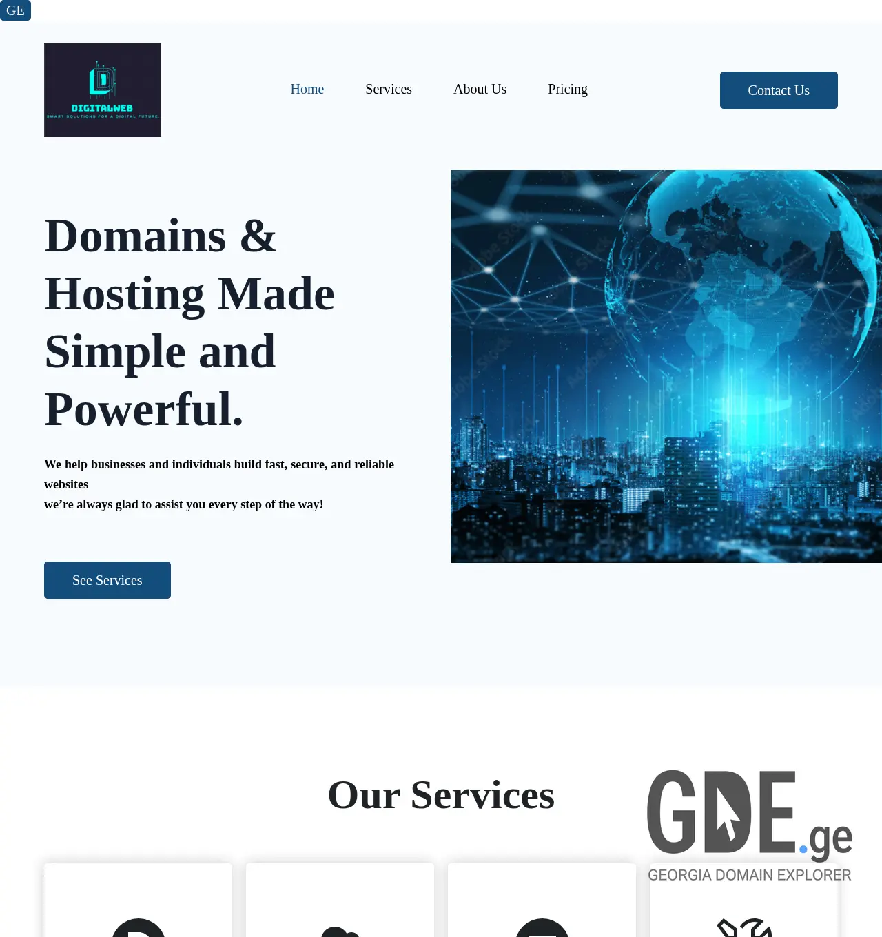 Screenshot of the site digitalweb.ge at 2025-11-30