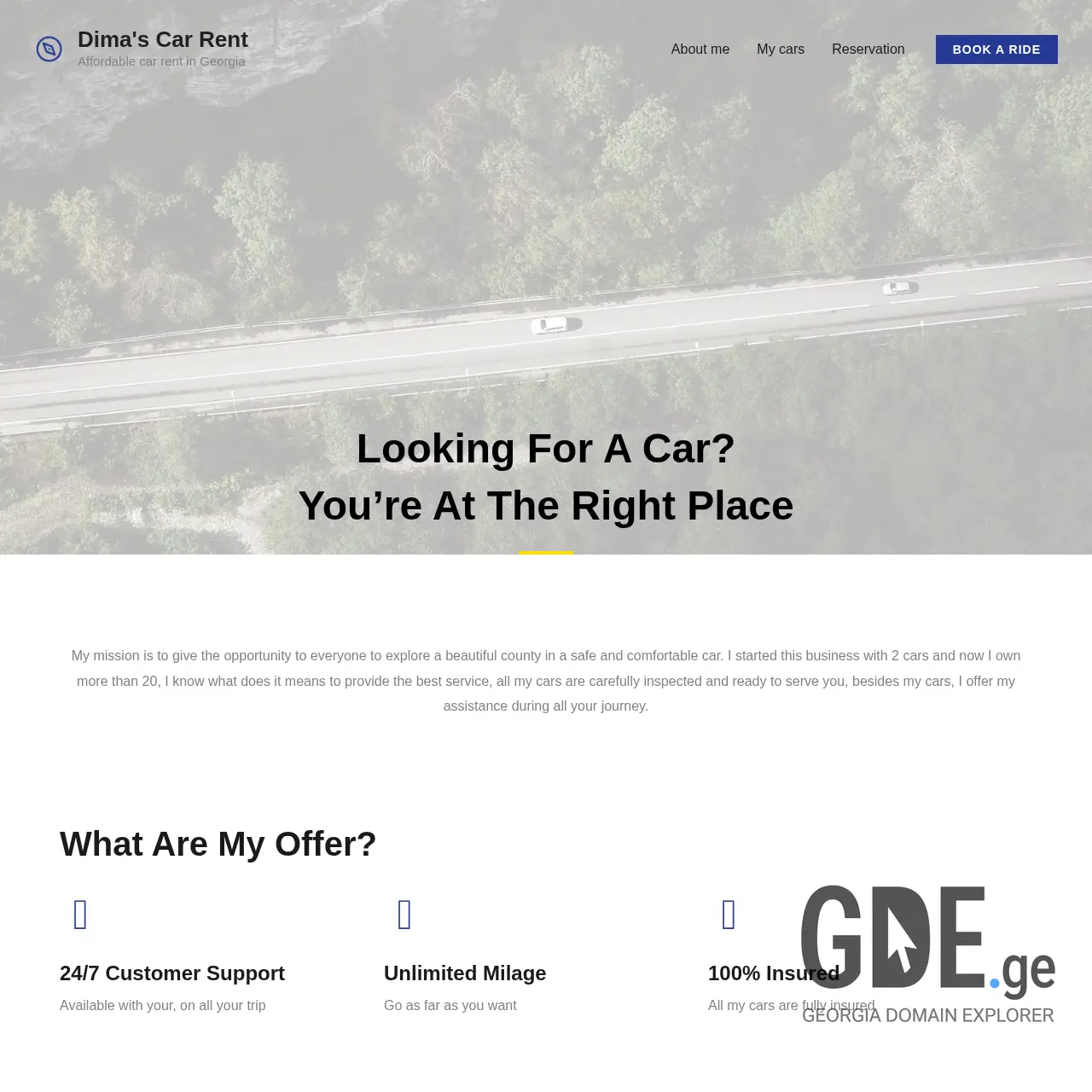 Screenshot of the site dimascarrent.ge at 2025-12-07
