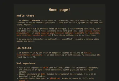 Screenshot of dimitri.ge